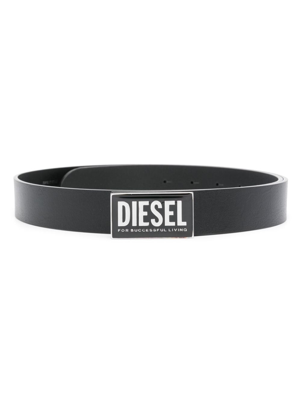 logo-plaque leather belt - 1