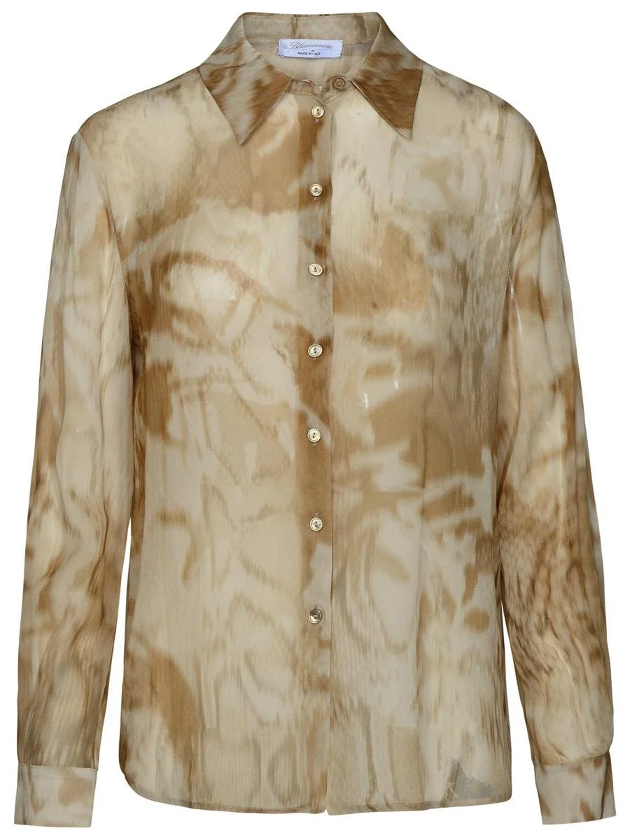 BLUMARINE TWO-TONE VISCOSE SHIRT - 1
