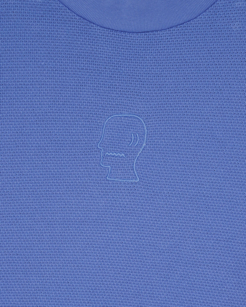 Boxy Thermal Mock Neck T-Shirt - Blue 3