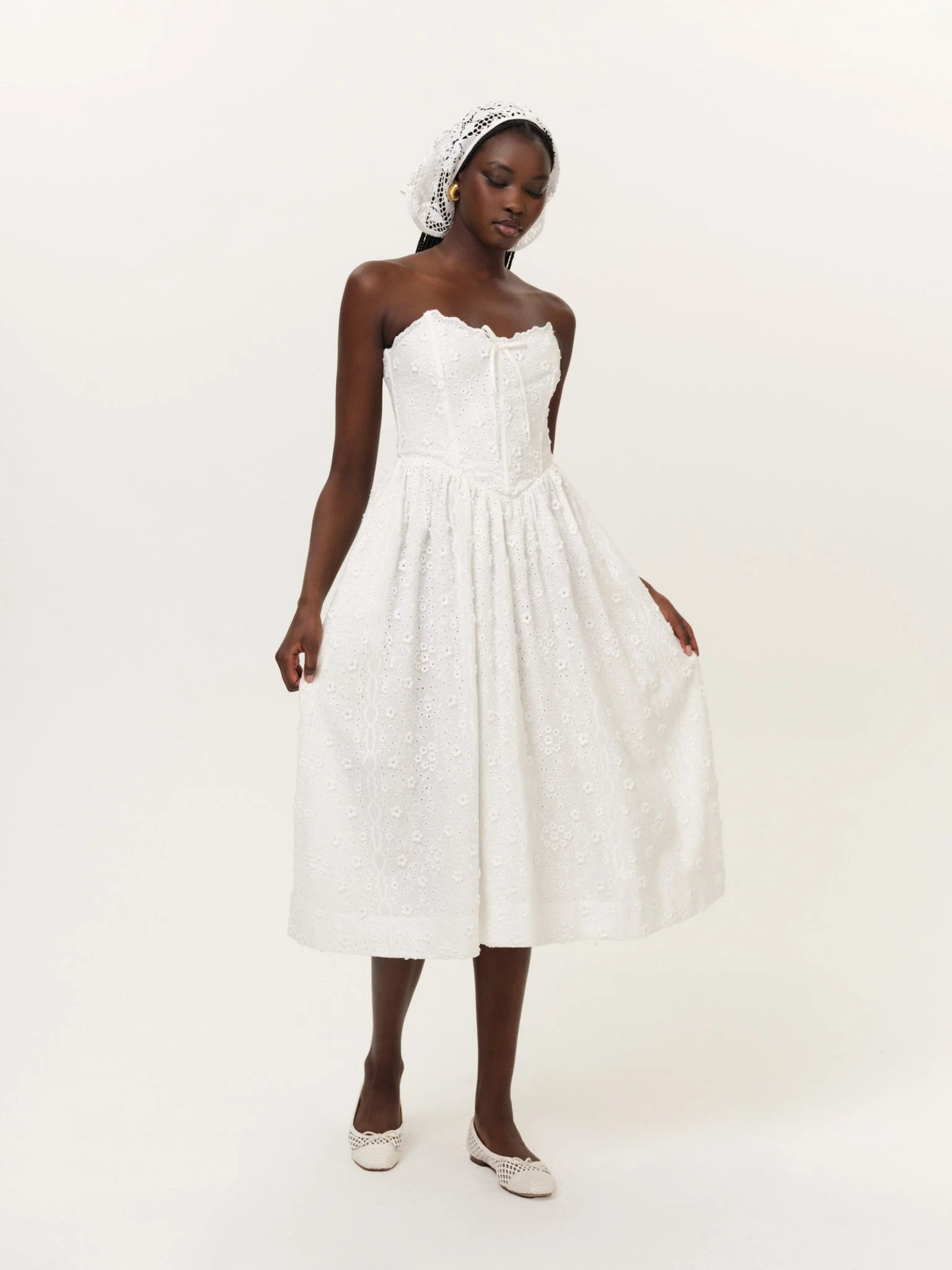 Laura Eyelet Midi Dress - 1