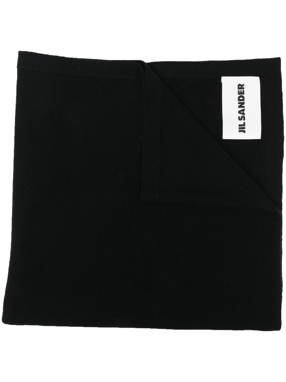 logo-patch cashmere scarf - 1