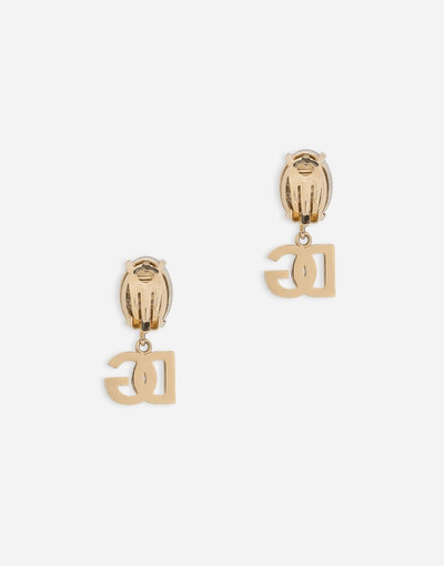 Dolce & Gabbana Drop earrings with rhinestones and DG logo outlook