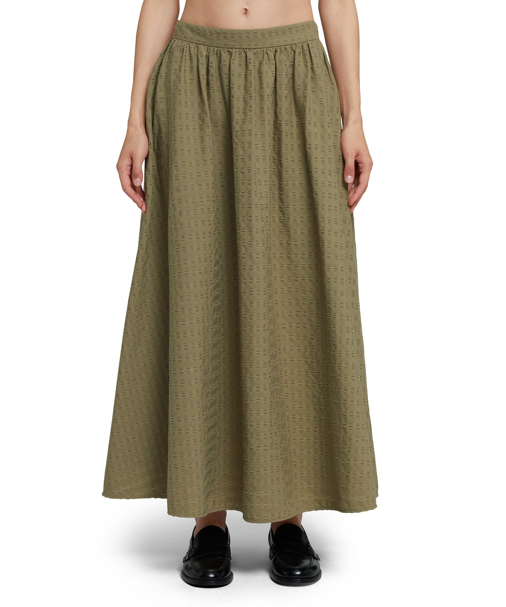 Cotton seersucker roomy skirt - 2