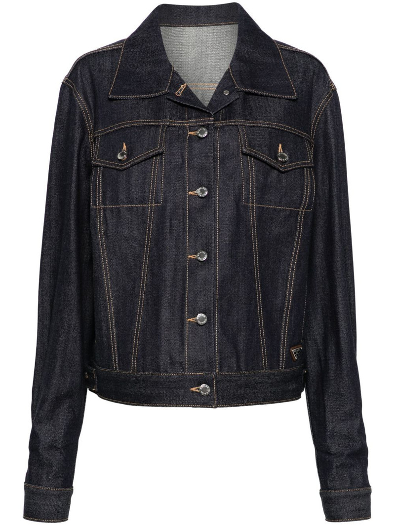 triangle logo denim jacket 1