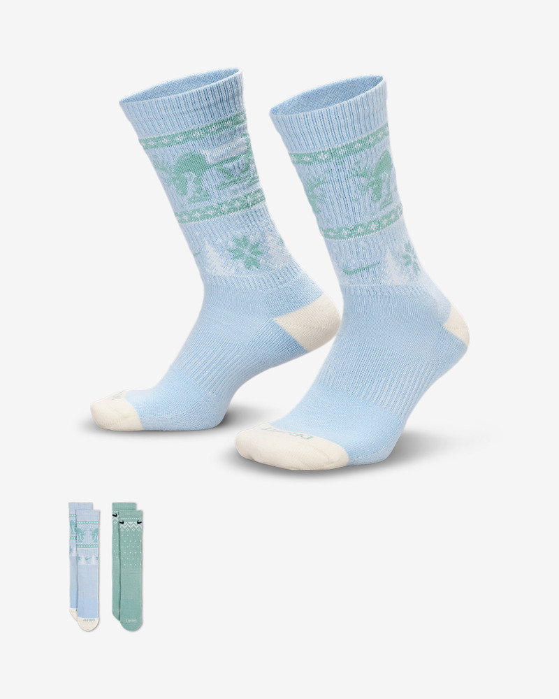 Nike Everyday Plus Cushioned Winter Wonderland Crew Socks (2 Pairs) 1