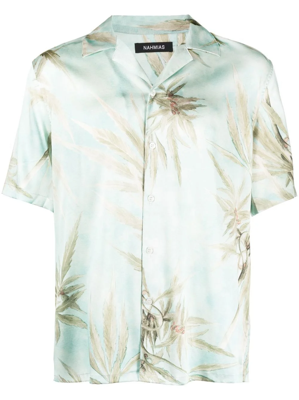palm tree-print bowling shirt - 1