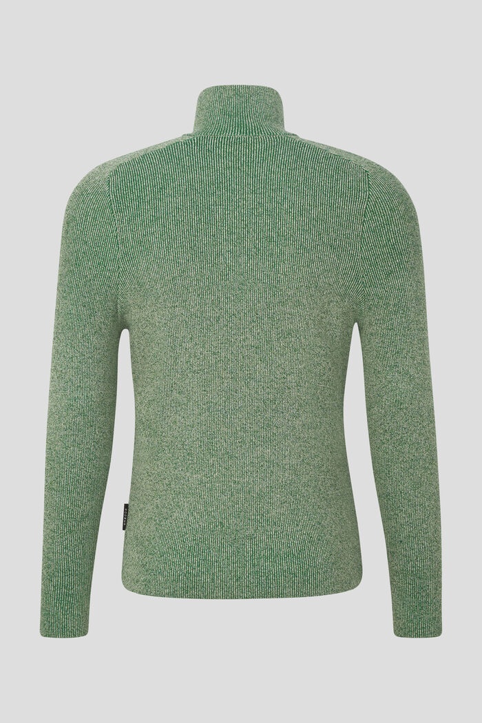 Lennard Half-zip pullover in Green melange - 2