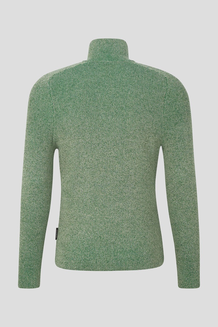 Lennard Half-zip pullover in Green melange - 2