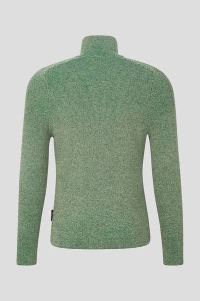 BOGNER Lennard Half-zip pullover in Green melange outlook