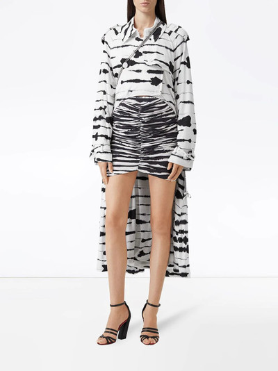 Burberry watercolour print cut-out trench coat outlook