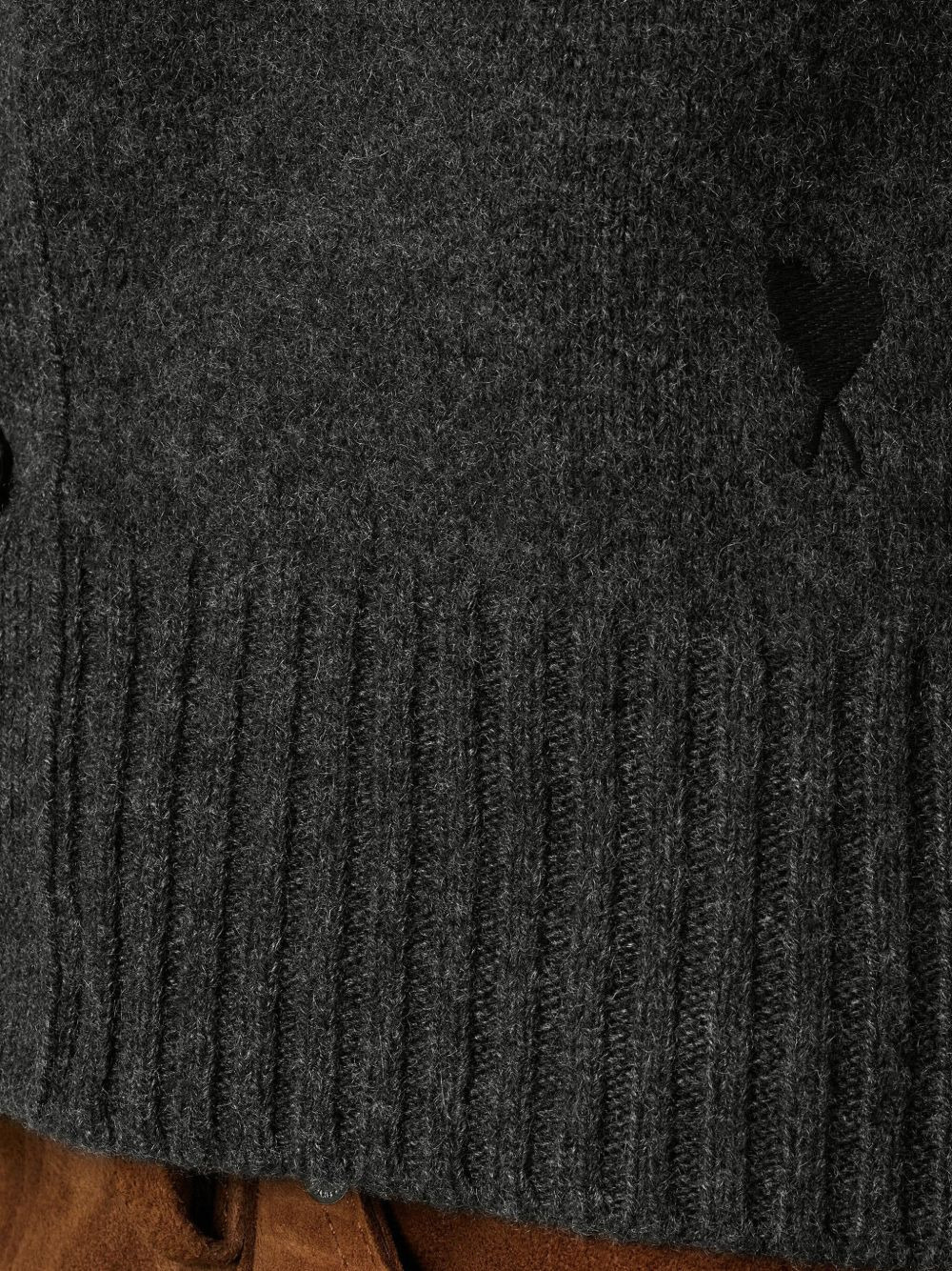 heart-embroidered cashmere cardigan - 6