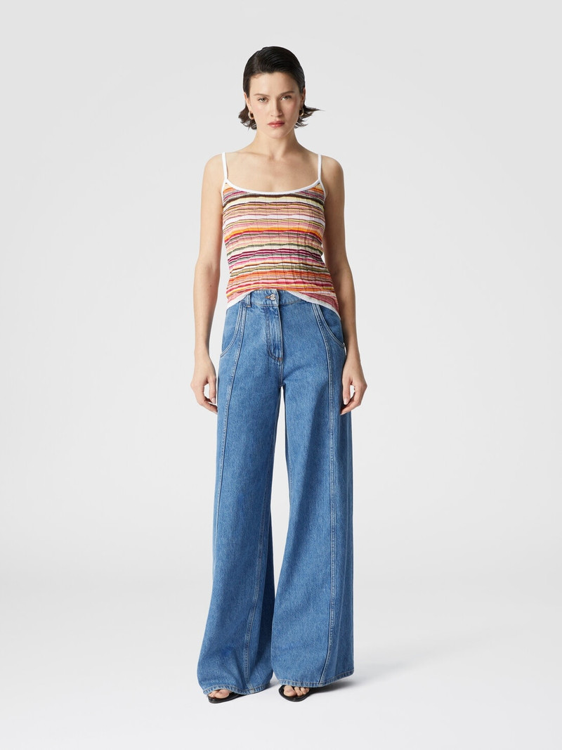 Missoni Striped cotton and viscose ribbed tank top with contrasting trim outlook