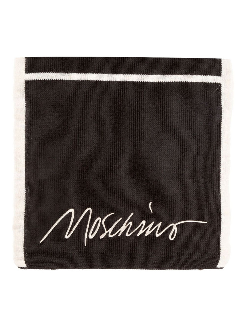 embroidered striped wool-blend scarf 1