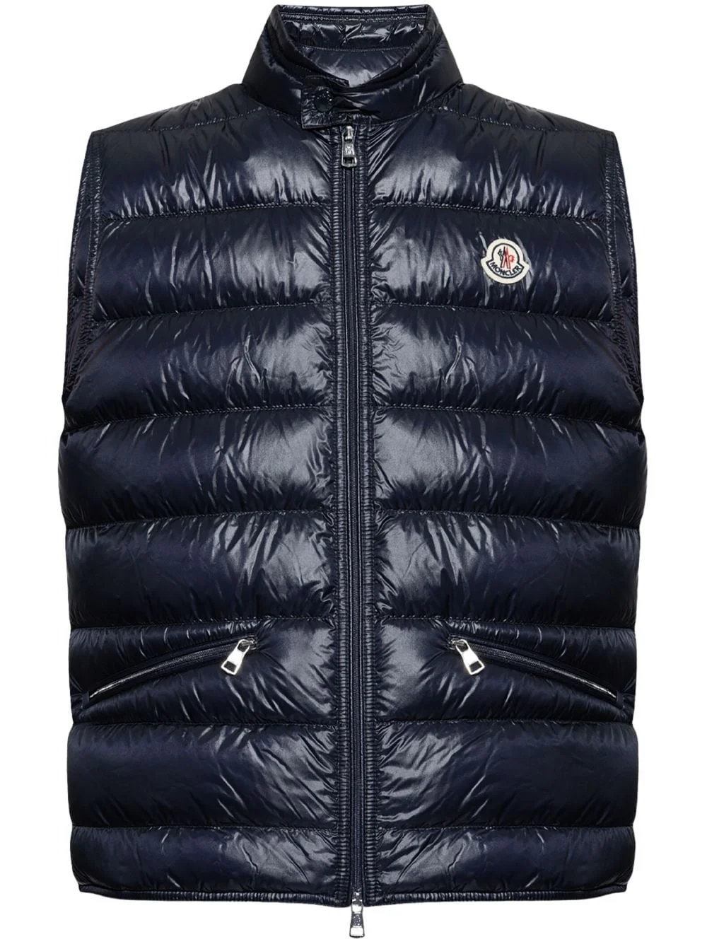 Gui logo-patch puffer gilet - 1