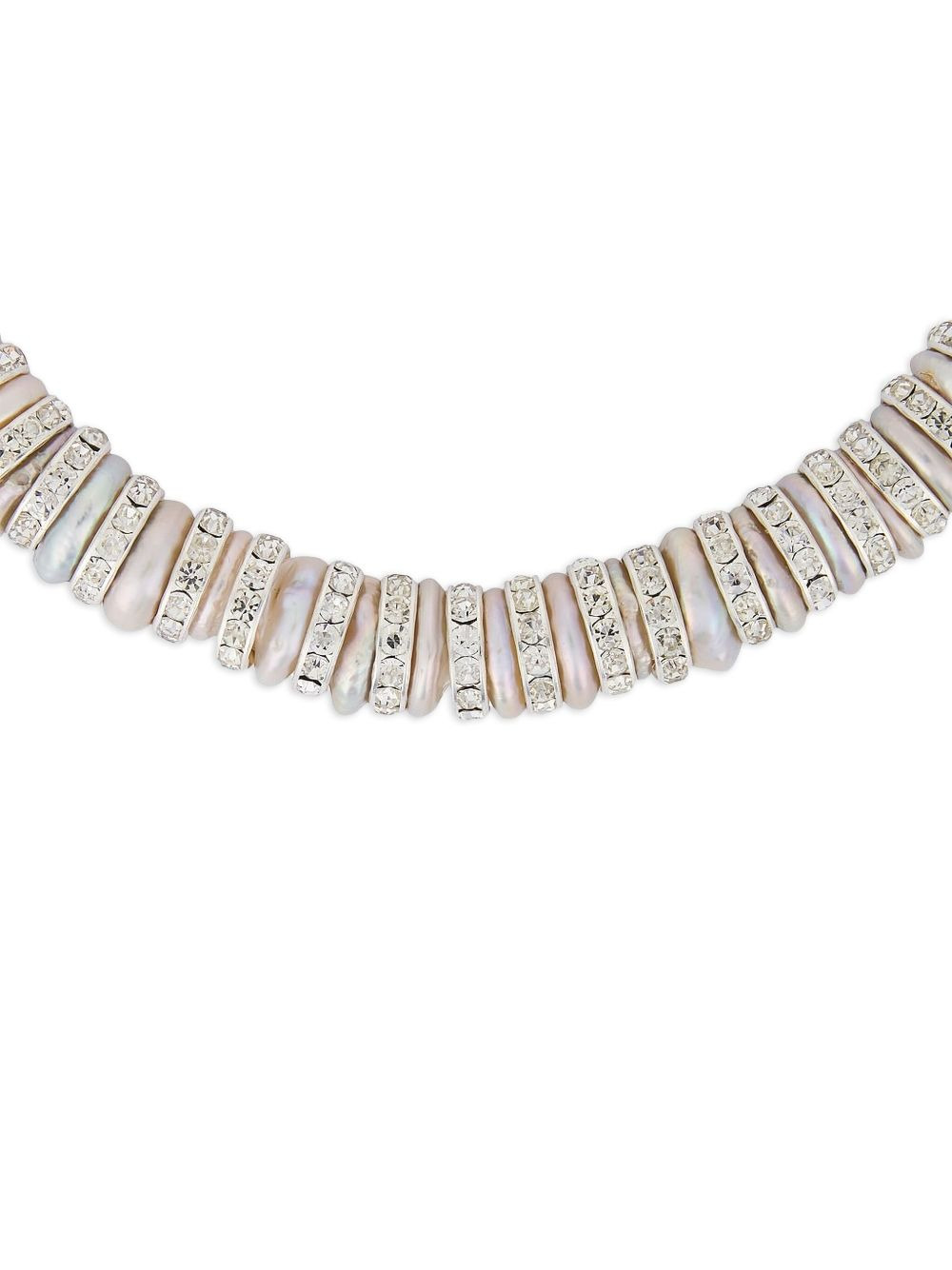 pearl-crystal embellished necklace - 2