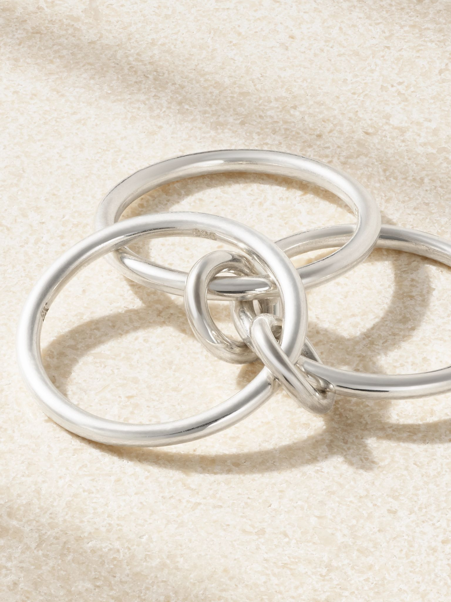 Solarium set of three sterling silver rings Silver - 3