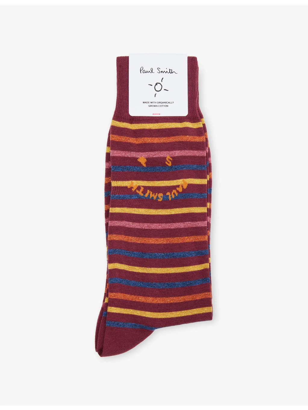 Leo Happy Stripe-Print Stretch-Cotton Ankle Socks - 1
