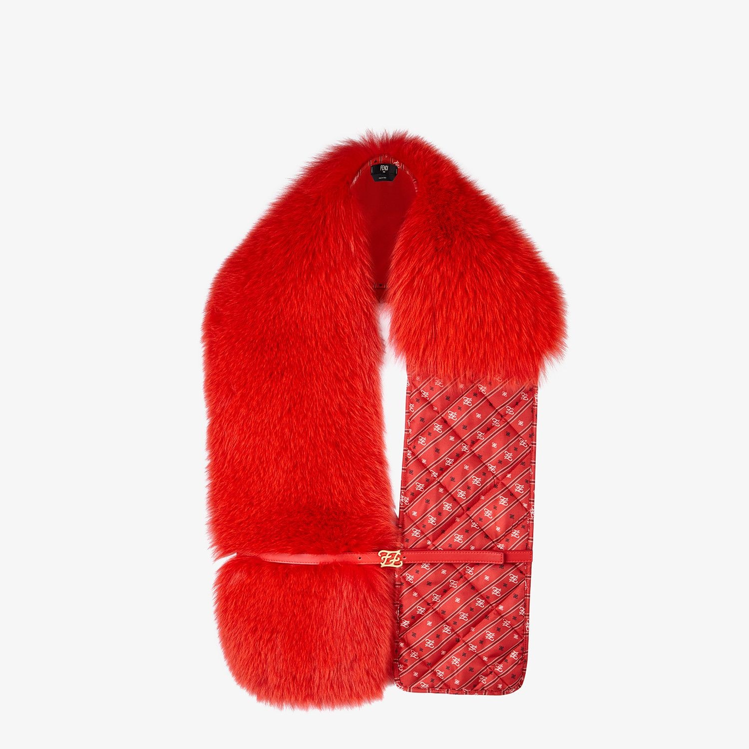 Stole in red fox fur and silk - 2