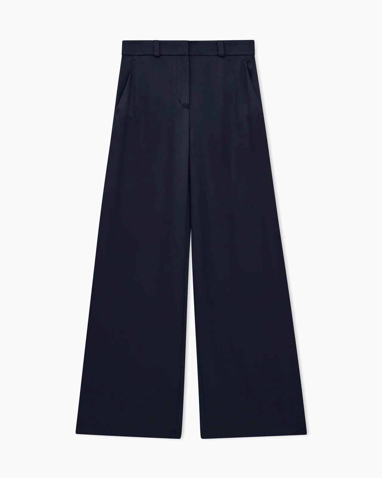 FLAT FRONT TROUSERS IN SILK CADY WITH A HIDDEN SIDE PLEAT - 1