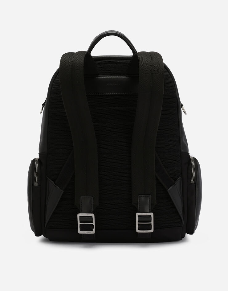 Nylon and grainy calfskin backpack - 4