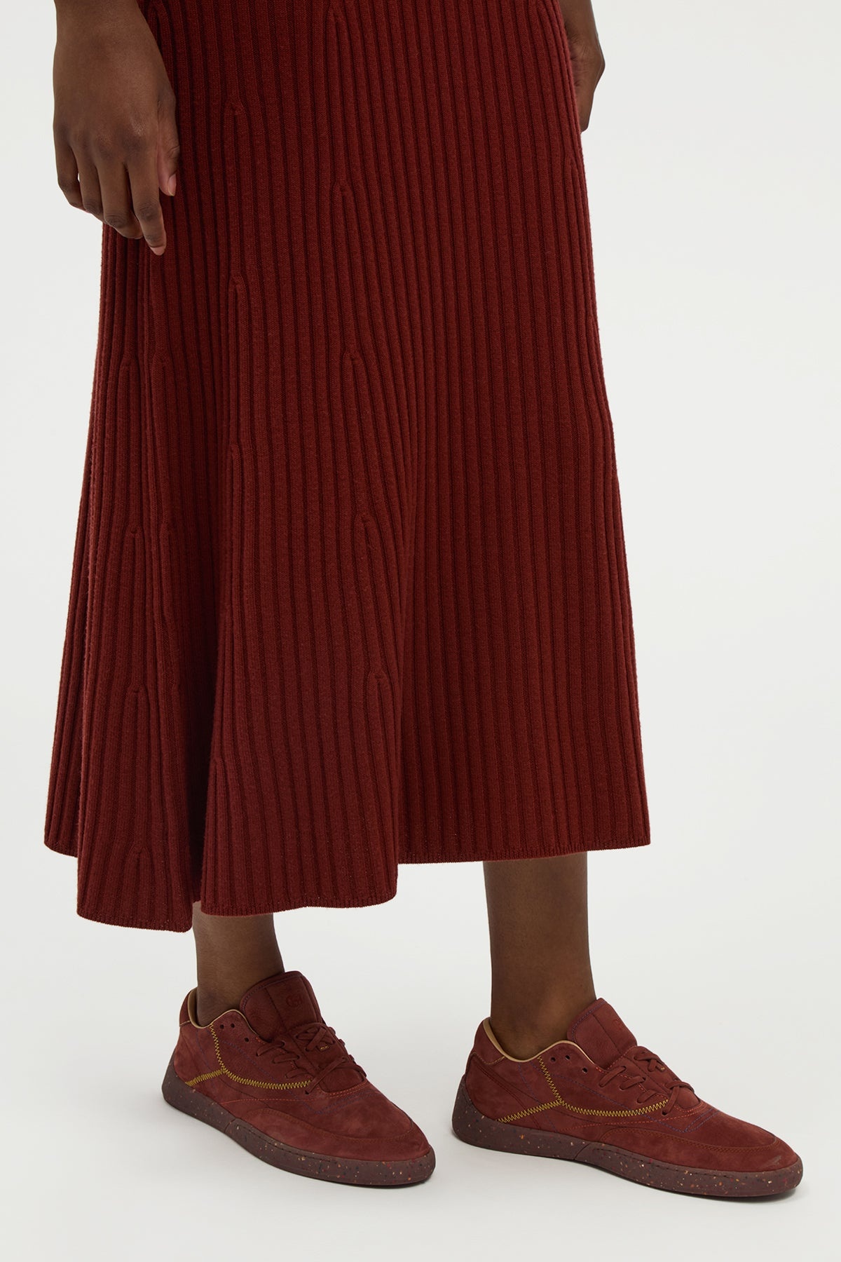 Meier Knit Midi Dress in Burnt Sienna Merino Wool Cashmere - 6