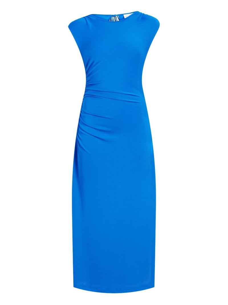 Mimi gathered-sleeve midi dress 1