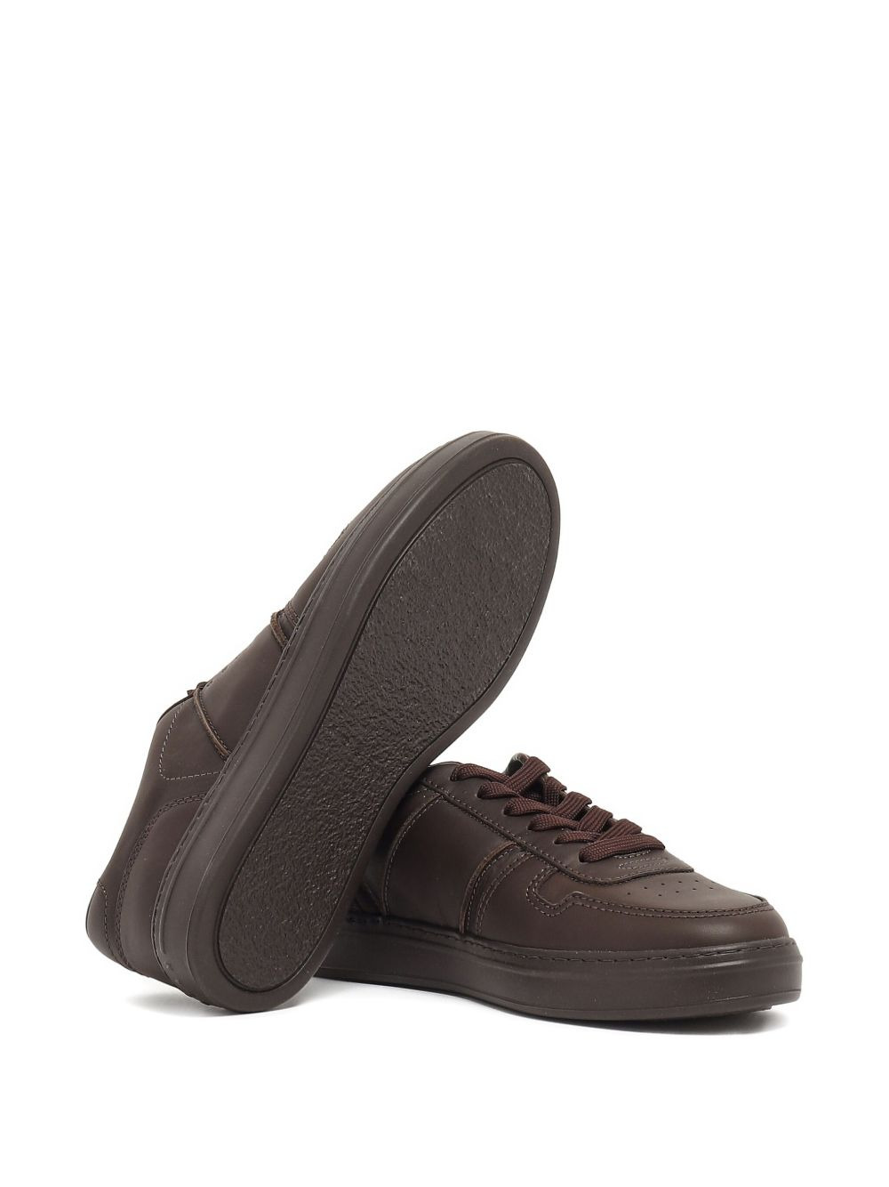 leather lace-up sneakers - 4