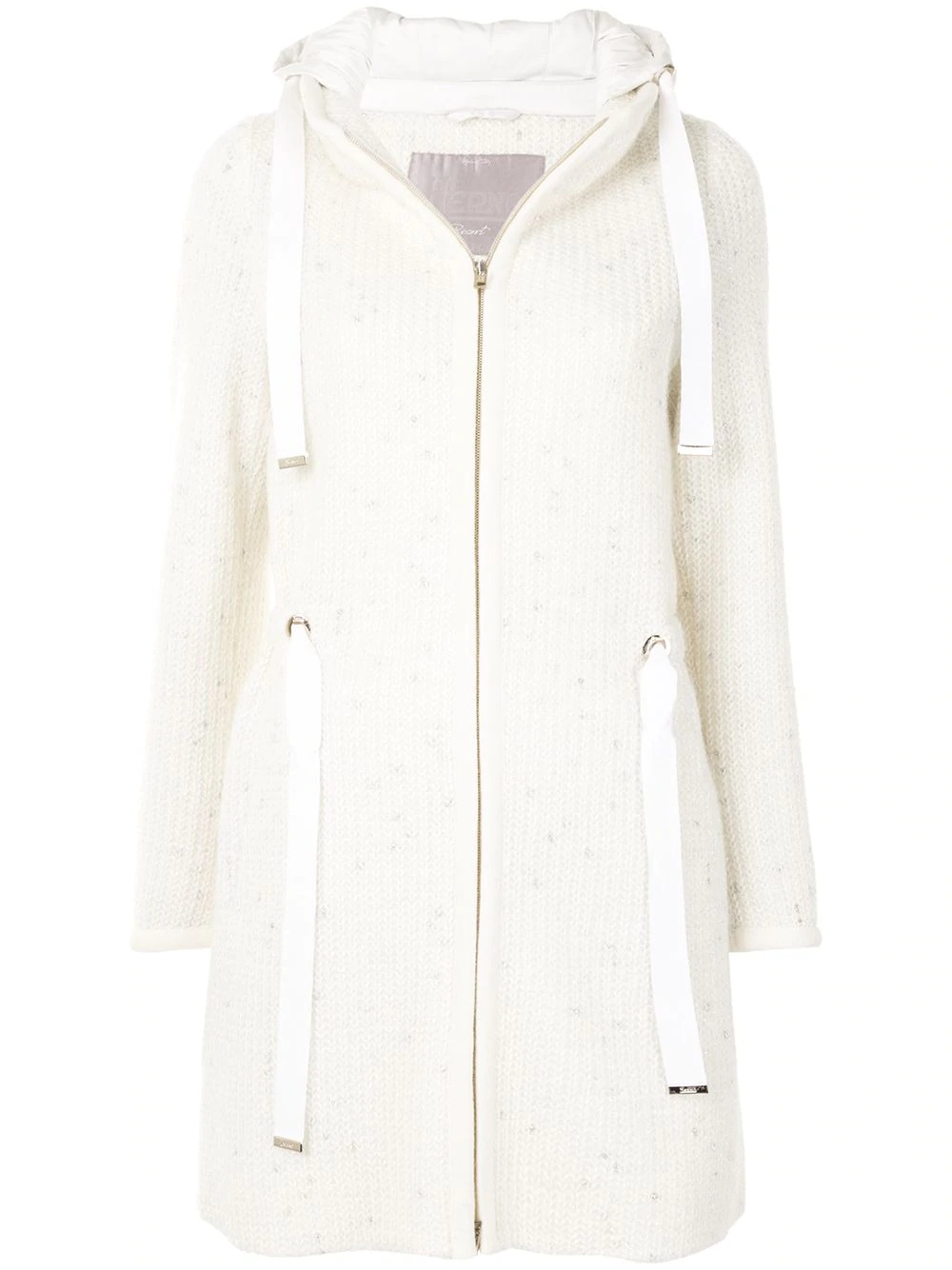 knitted hooded coat - 1