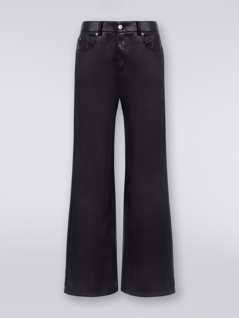 Eco-leather five-pocket trousers 1