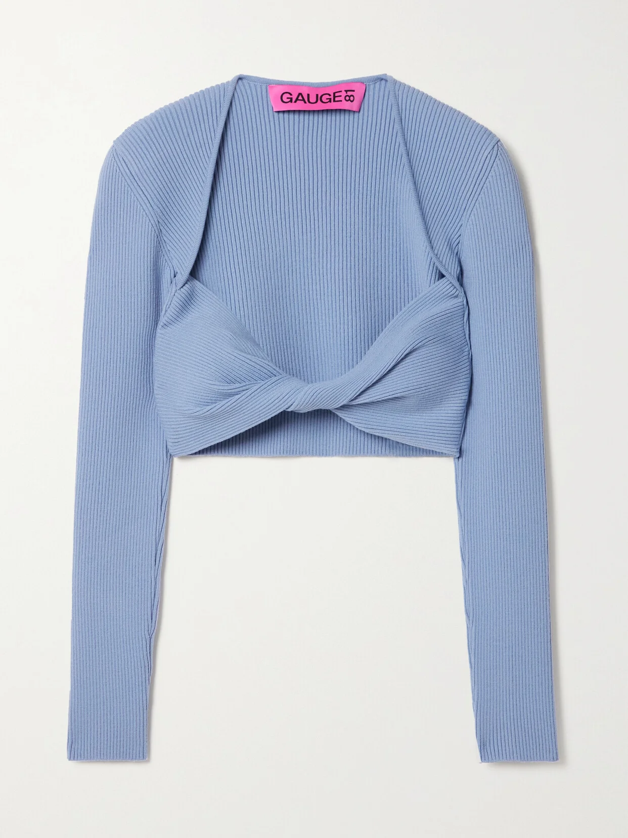 Lifa Cropped Twisted Ribbed Merino Wool-blend Top - 1