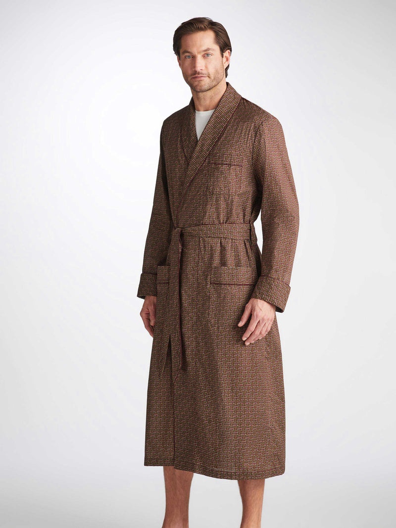 Men's Robe Ledbury 72 Cotton Batiste Burgundy - 5