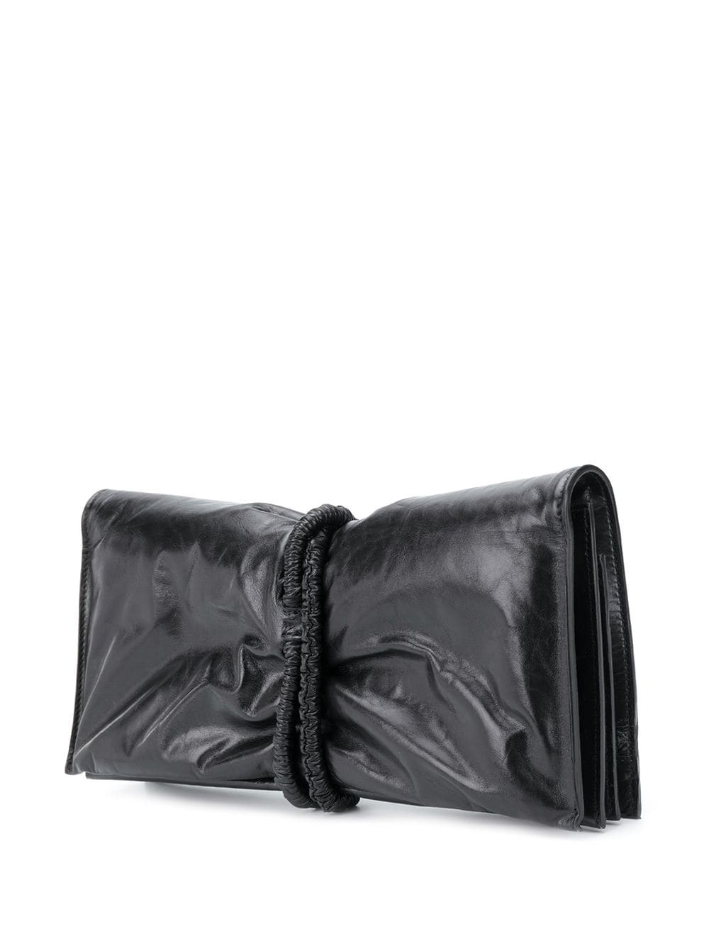 leather foldover clutch bag - 3