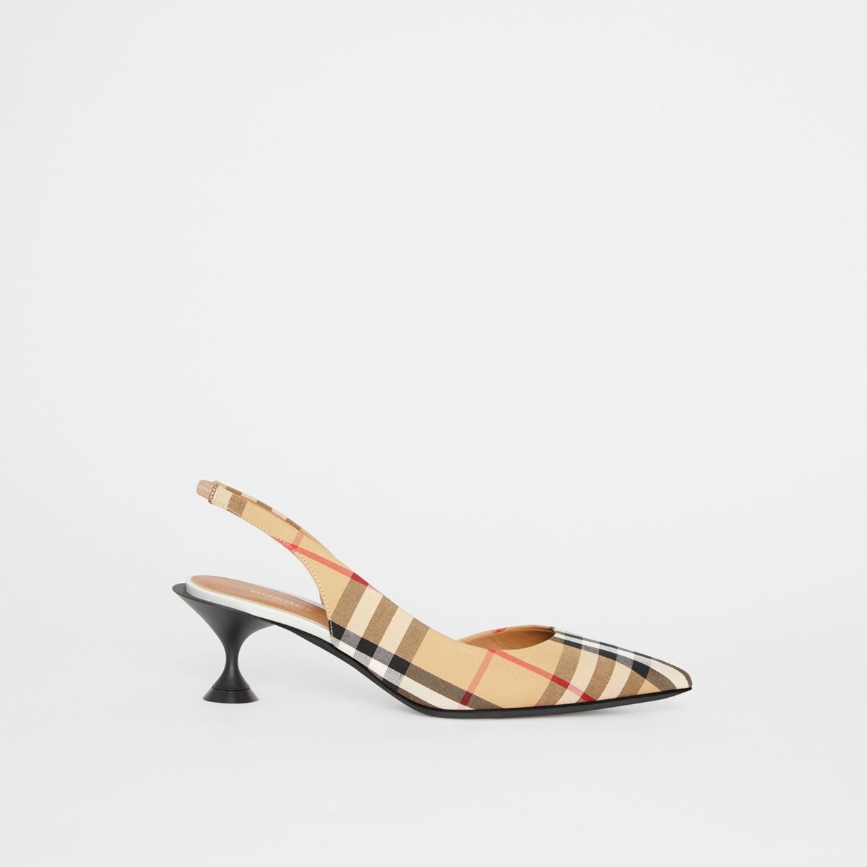 Vintage Check Slingback Pumps - 2