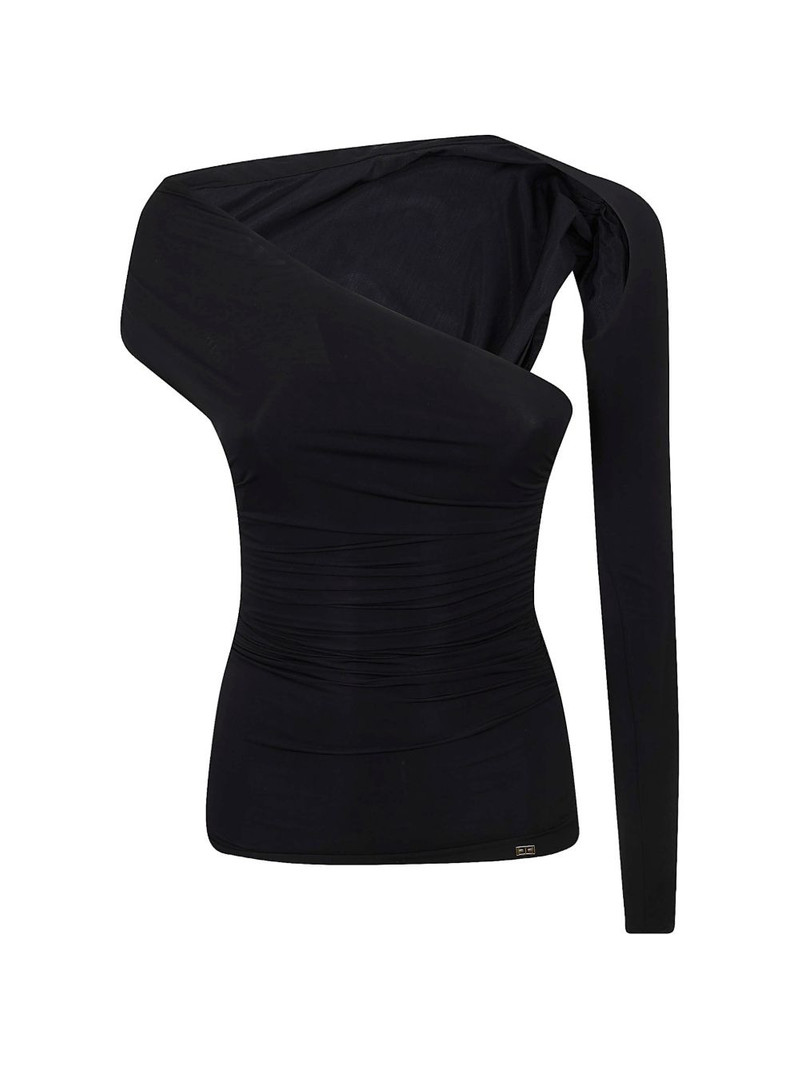 one-shoulder draped top 1