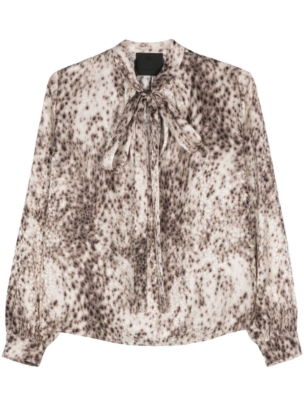 leopard-print silk blouse - 1