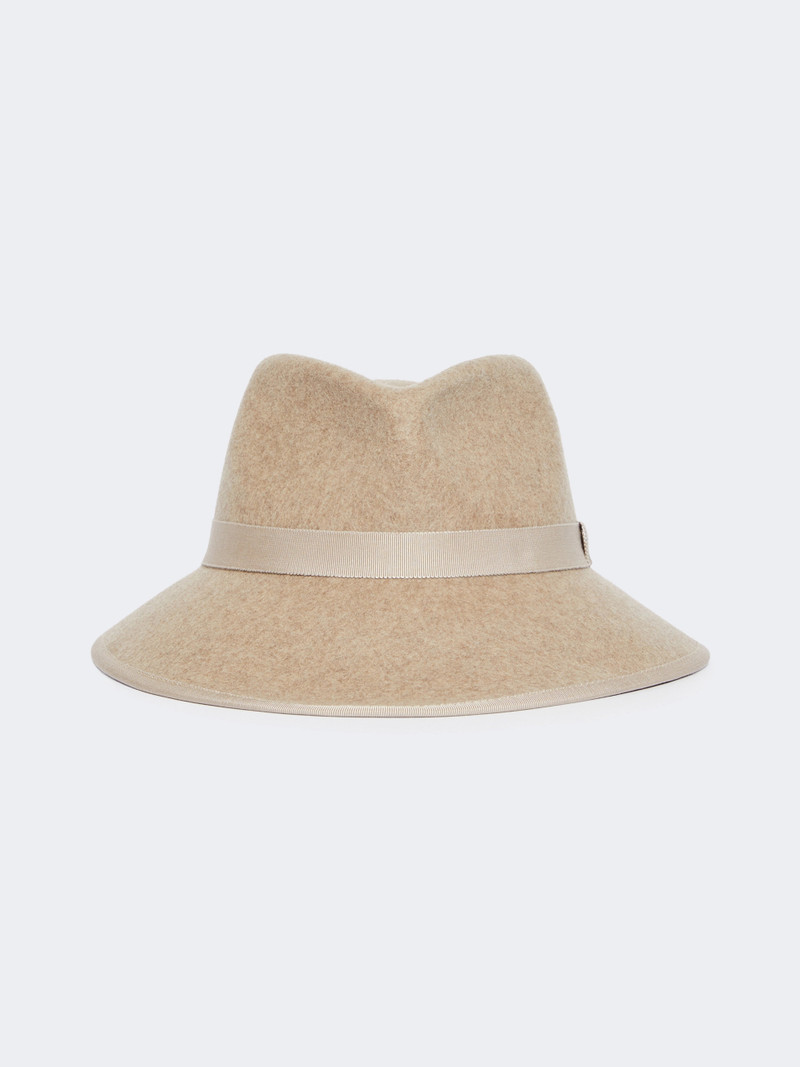 LOCUSTA Wool felt hat - BEIGE 1