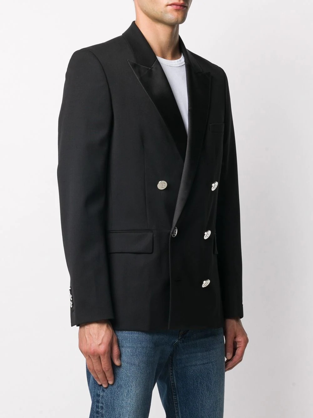 contrast lapel jacket - 3