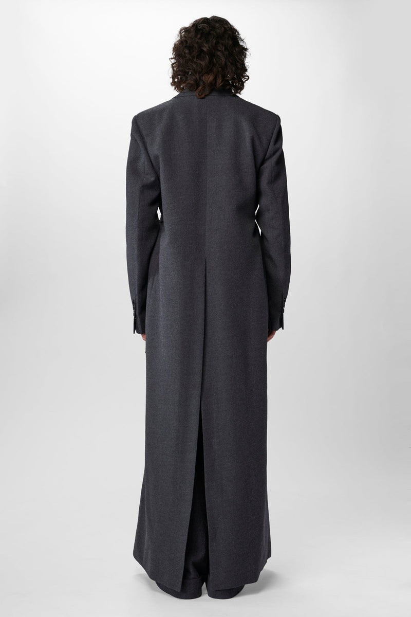 Silas Long High Comfort Coat Brushed Wool 3