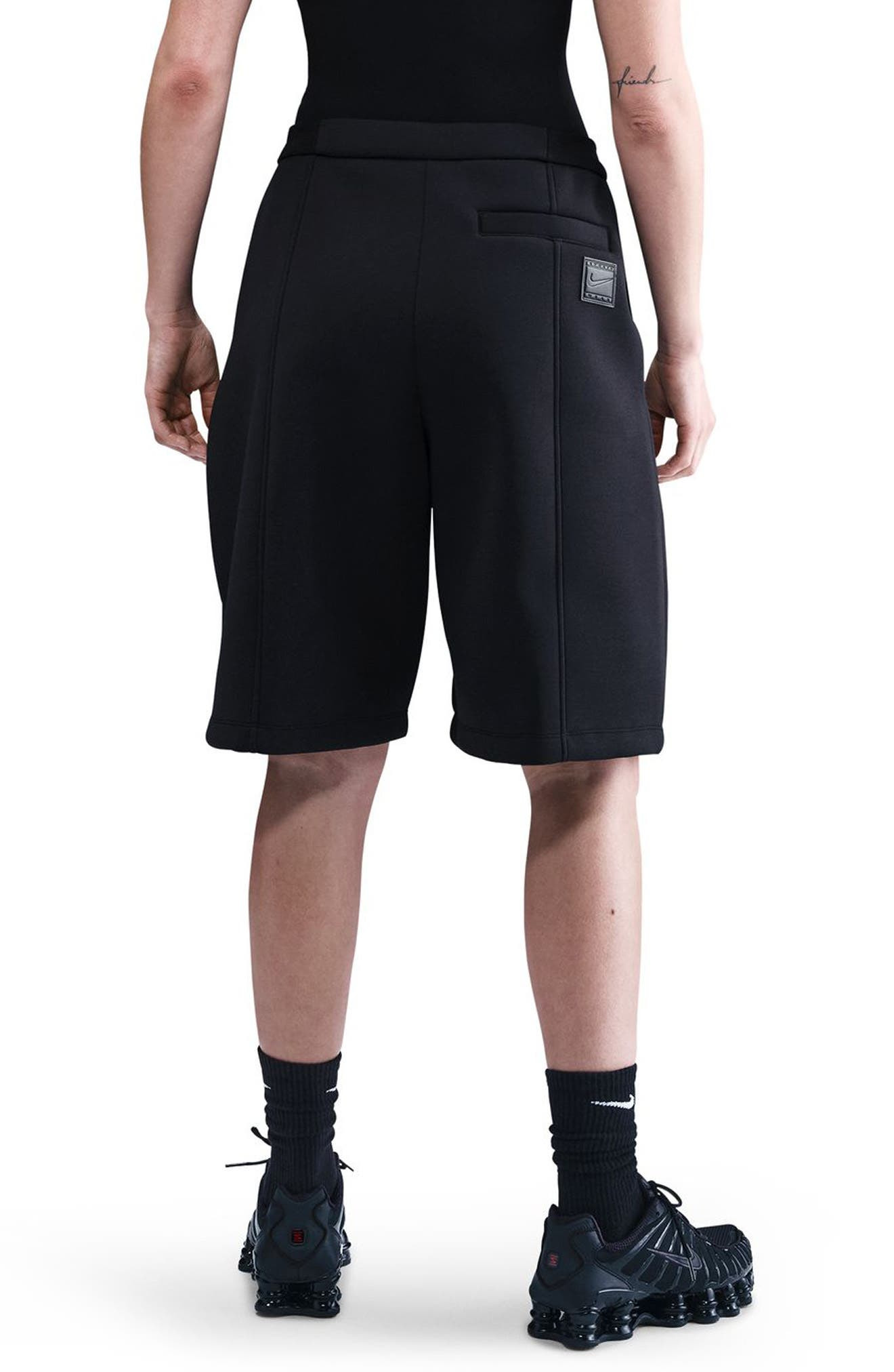 Nike Sportswear Essential Fleece Shorts in Black/Anthracite at Nordstrom - 2