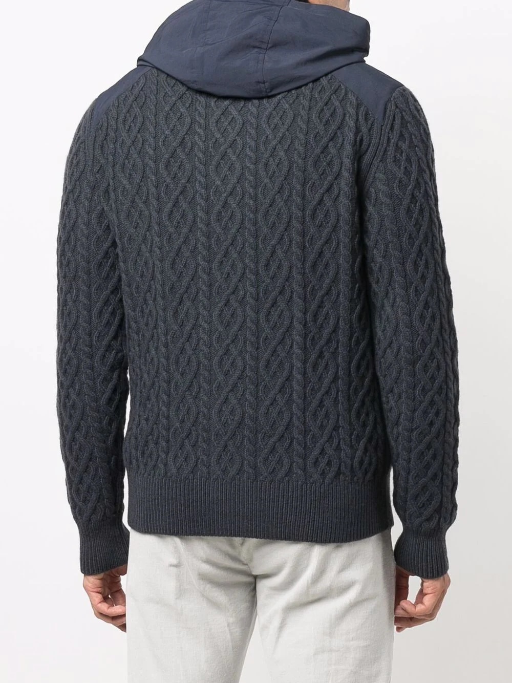 cable-knit hooded jacket - 4