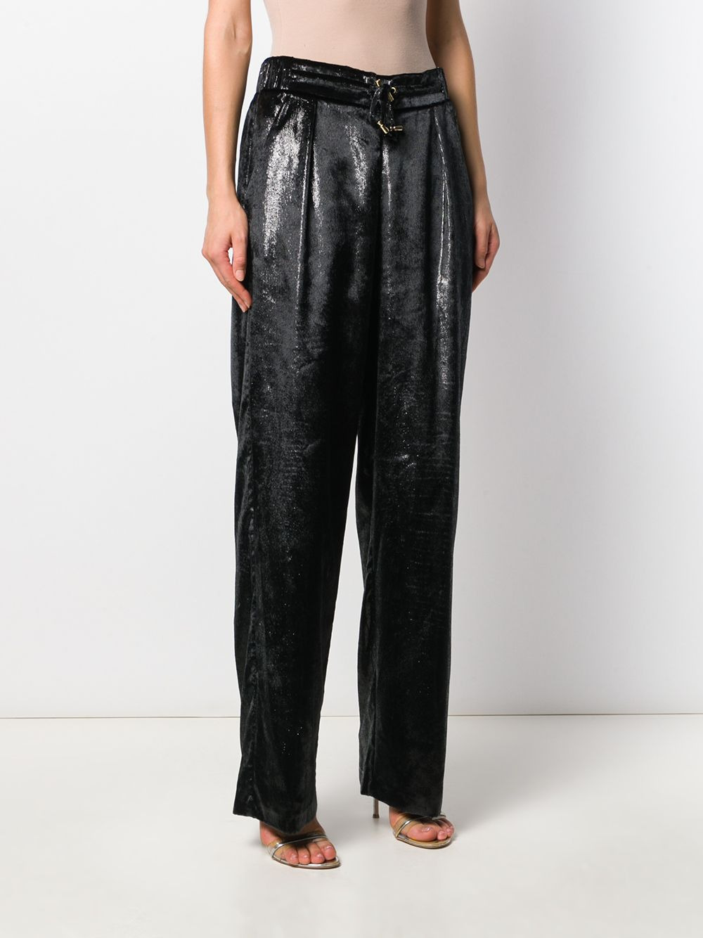 iridescent drawstring trousers - 3