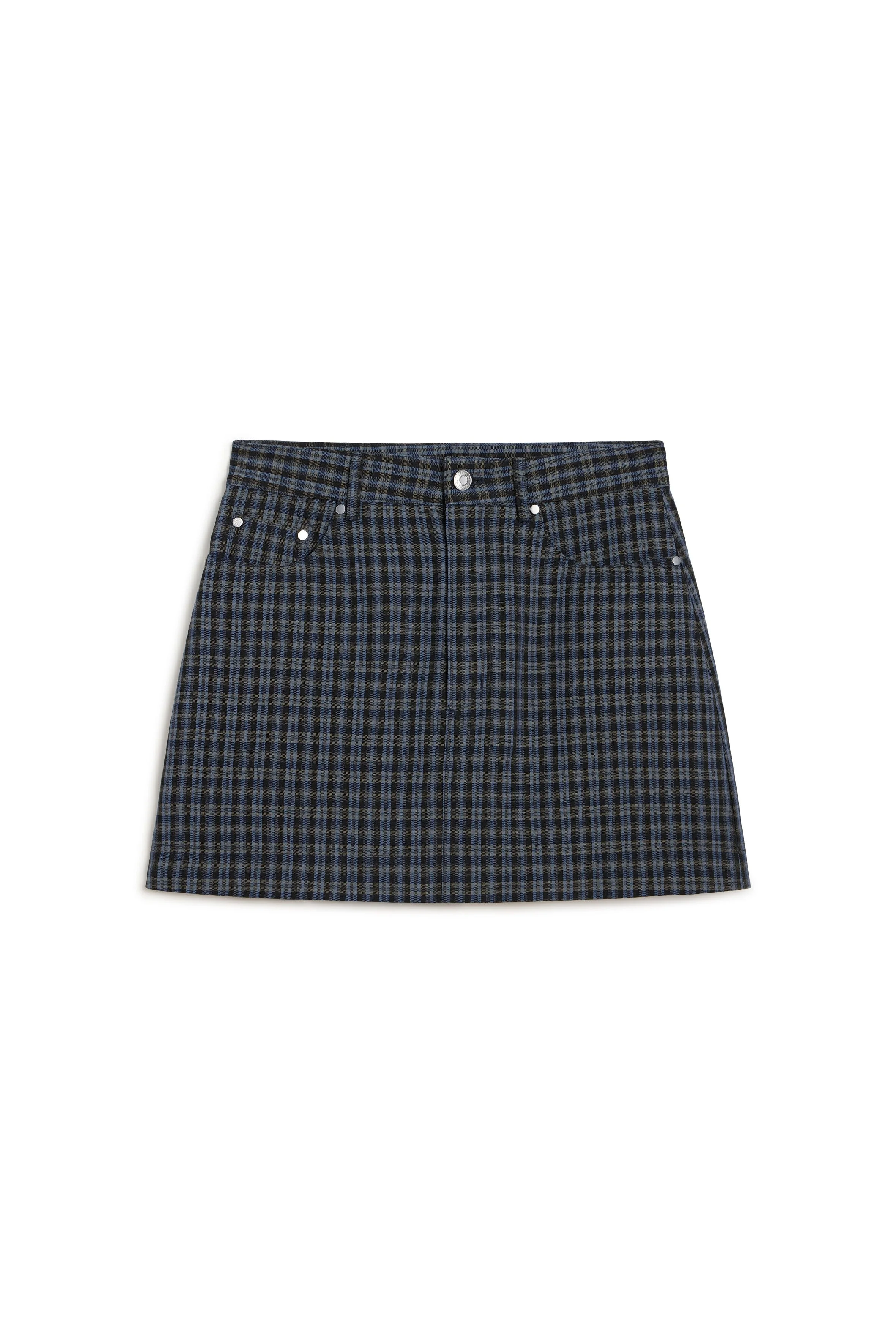JACOB MINI PLAID RAYON MINI SKIRT - 1