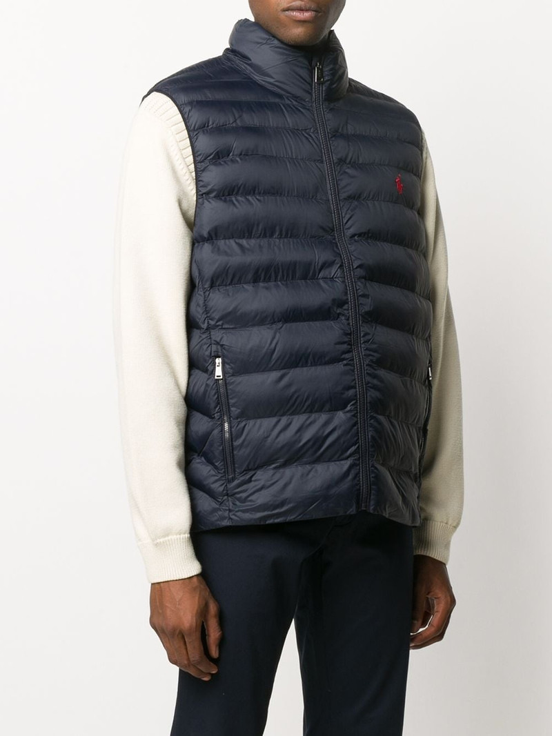 logo-embroidered puffer gilet 3