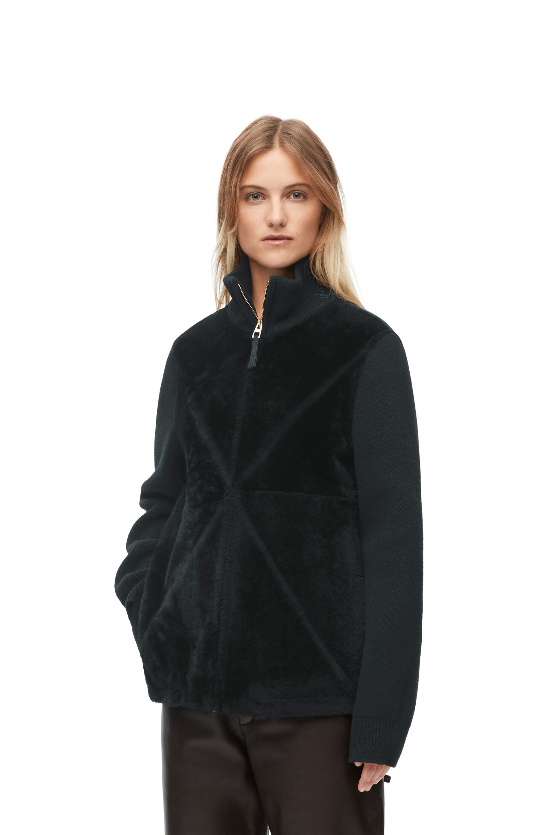 Puzzle Fold jacket in shearling and wool - 3