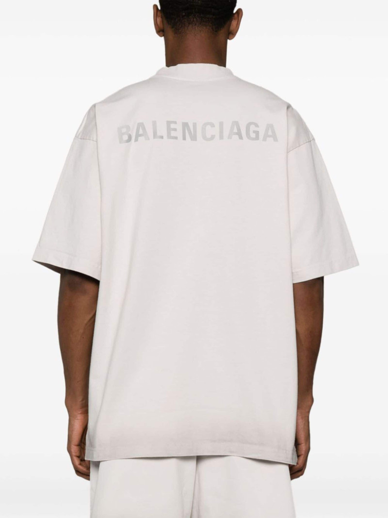 reflective-logo cotton T-shirt 5