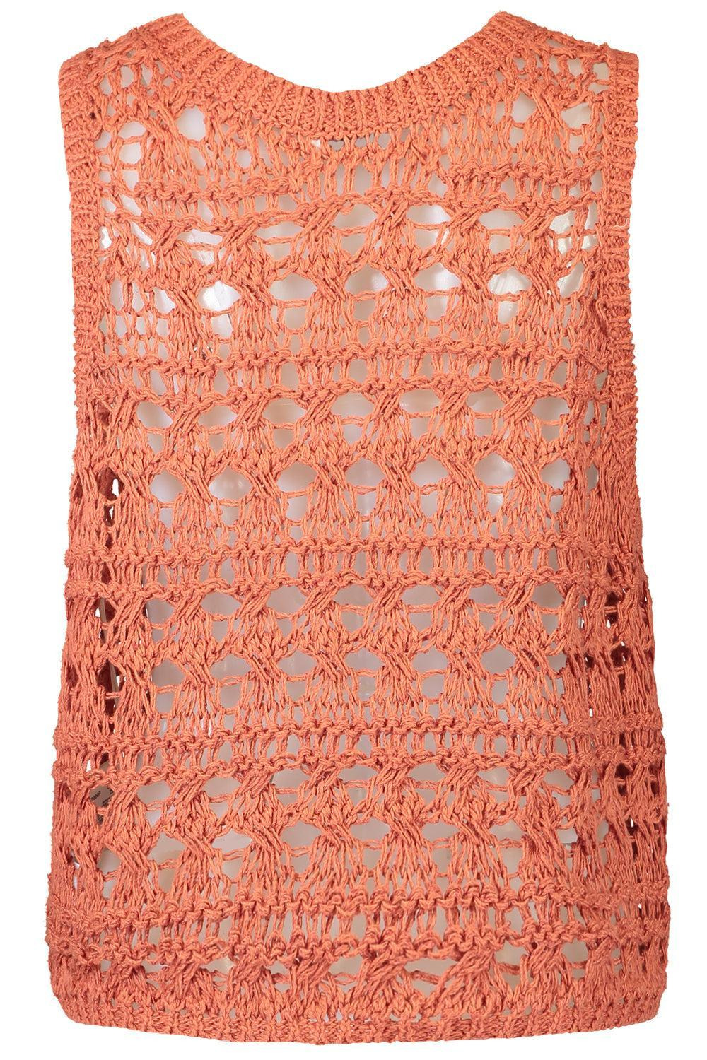 Open Work Knit Vest - 5