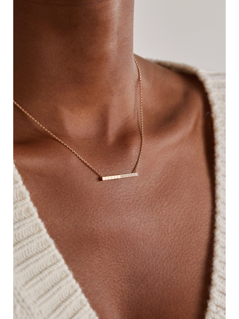 Chopard Ice Cube Pure 18-karat Rose Gold Diamond Necklace outlook