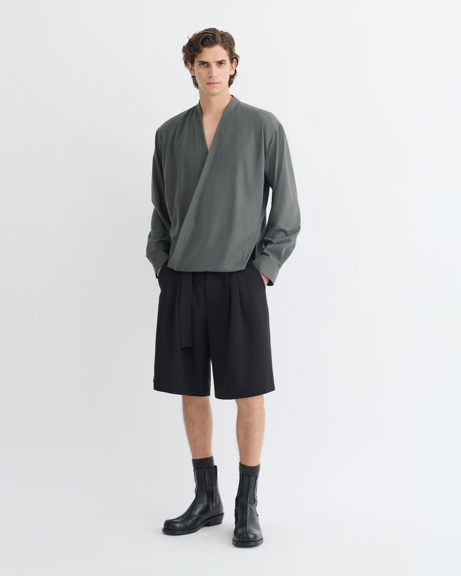 Raw Silk Wrap Shirt - 4