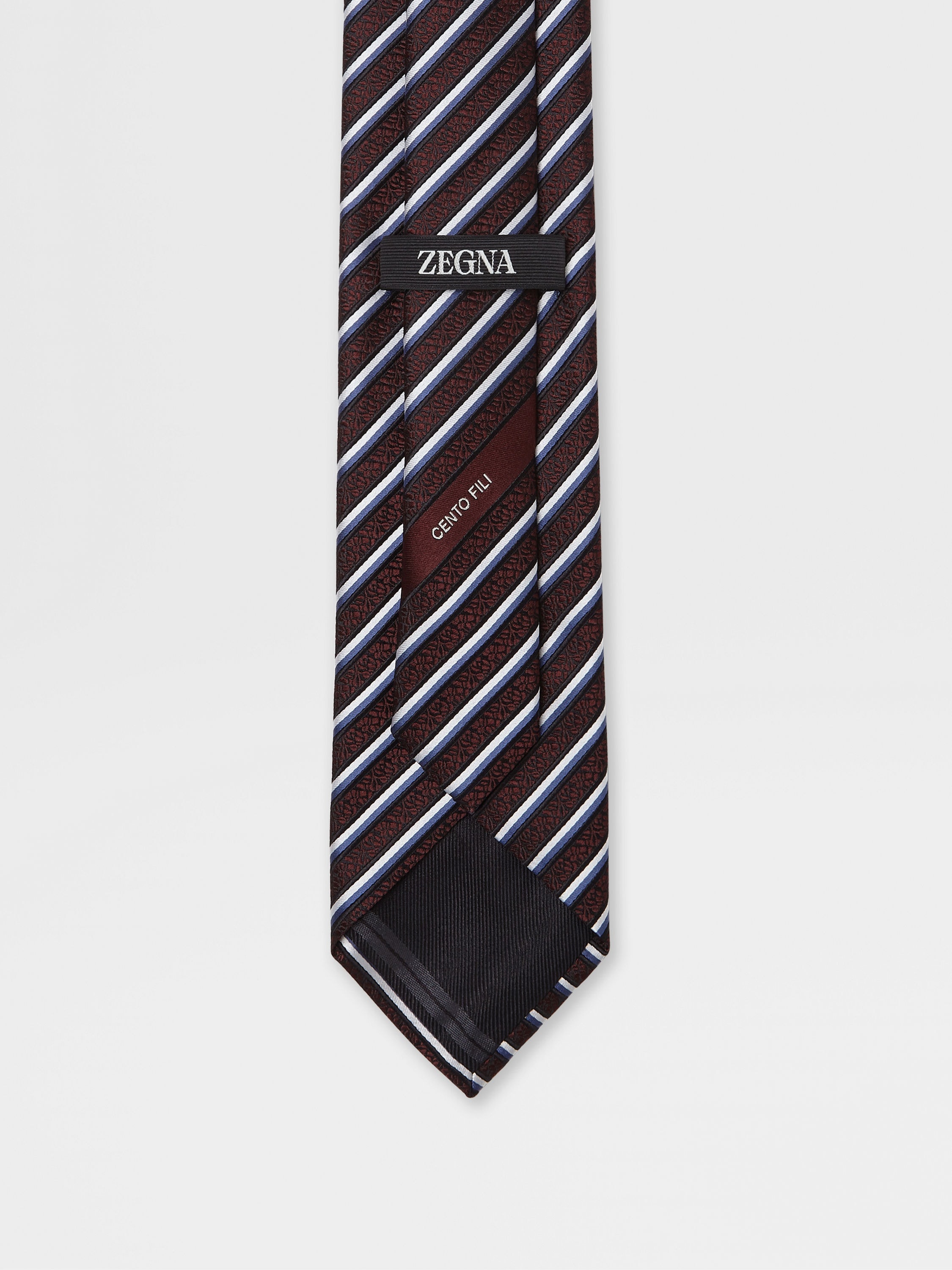 BURGUNDY CENTO FILI SILK TIE - 3