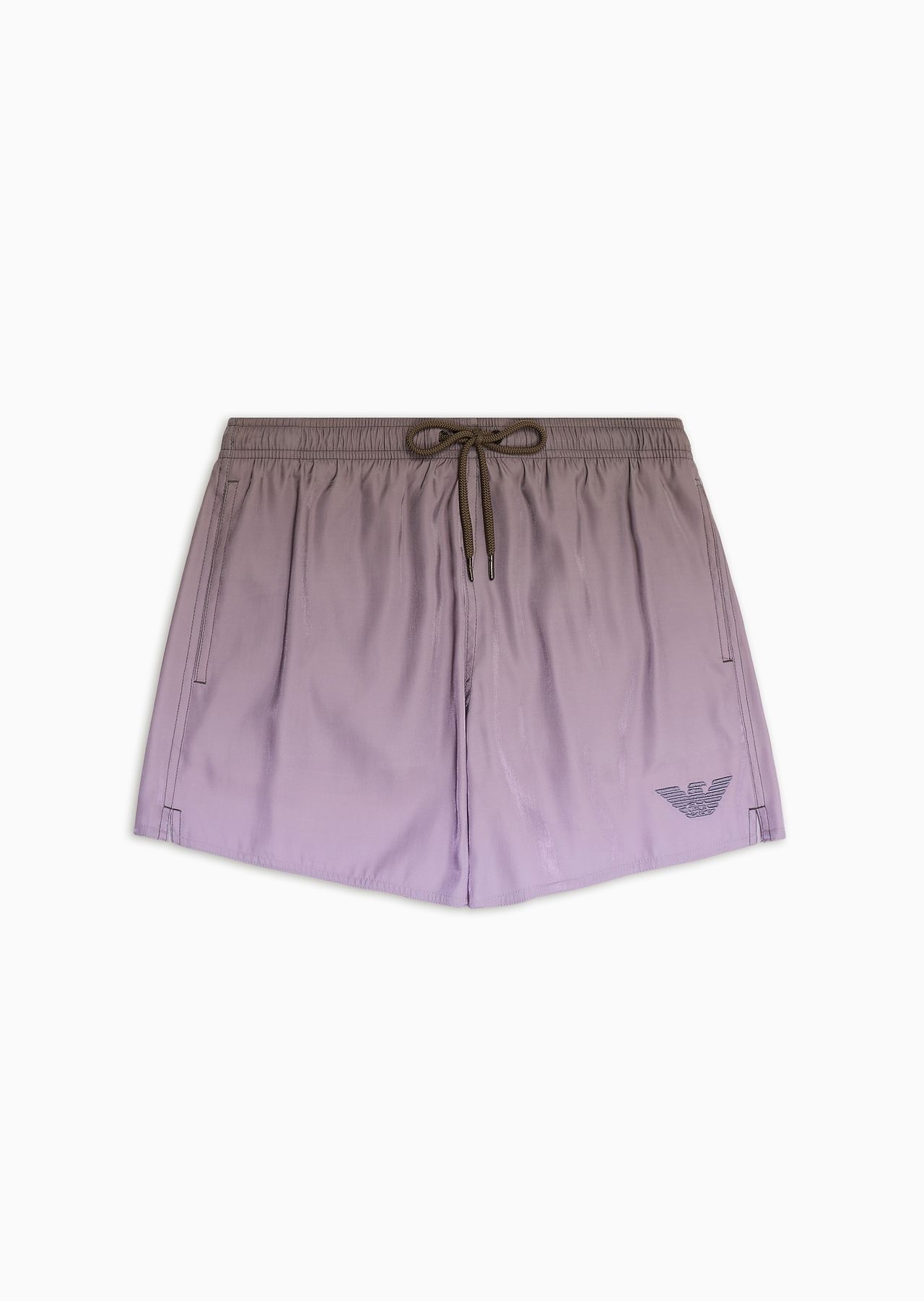 Printed iridescent fabric swim shorts - 1